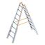  Layher Steigtechnik Leitern Treppenstehleiter TOPIC 8 Sprossen, Aluminiumleiter klappbar mit verstellbaren Holmen, Länge 2.40 m 12405360