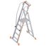  Layher Steigtechnik Leitern Plattformleiter TOPIC 5 Sprossen; Aluminiumleiter mit Plattform,Handläufen und breiten Stufen; einseitig begehbar; klappbar Länge 2.40 m 12405359