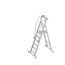  Layher Steigtechnik Leitern Plattformleiter TOPIC 6 Sprossen; Aluminiumleiter mit Plattform,Handläufen und breiten Stufen; einseitig begehbar; klappbar Länge 2.60 m 12405470
