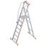  Leitern Layher Plattformleiter TOPIC 7 Sprossen; Aluminiumleiter mit Plattform,Handläufen und breiten Stufen; einseitig begehbar; klappbar Länge 2.80 m 12405452