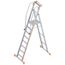  Leitern Layher Plattformleiter TOPIC 8 Sprossen; Aluminiumleiter mit Plattform,Handläufen und breiten Stufen; einseitig begehbar; klappbar Länge 3.10 m 12405343