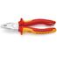  Kombizangen Kombizangen KNIPEX 03 06 180 T Kombizange isoliert mit Mehrkomponenten-Hüllen, VDE-geprüft; mit integrierter isolierter Befestigungsöse zum Anbringen einer Absturzsicherung verchromt 180 mm 12381020