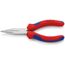  Flachrundzangen mit Schneide (Radiozangen) KNIPEX 25 05 140 Flachrundzange mit Schneide (Radiozange) mit Mehrkomponenten-Hüllen verchromt 140 mm 12380843