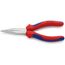  Flachrundzangen mit Schneide (Radiozangen) KNIPEX 25 05 160 Flachrundzange mit Schneide (Radiozange) mit Mehrkomponenten-Hüllen verchromt 160 mm 12380846