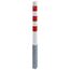  70x70mm Absperrpfosten 70x70mm herausnehmbar mit Profilzylinderschloss feuerverzinkt und weiß beschichtet mit drei rot reflektierenden Leuchtstreifen ohne Öse 12450496