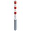  70x70mm Absperrpfosten 70x70 mm herausnehmbar mit Dreikantverschluss feuerverzinkt und weiß beschichtet mit drei rot reflektierenden Leuchtstreifen mit 1 Öse 12450533