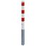  70x70mm Absperrpfosten 70 x 70 mm herausnehmbar mit Dreikantverschluss feuerverzinkt und weiß beschichtet mit drei rot reflektierenden Leuchtstreifen ohne Öse 12450530