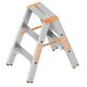  Layher Steigtechnik Leitern Layher Stufenstehleiter TOPIC 3 Stufen; Aluminiumleiter 2x3 Stufen 80 mm breit, beidseitig begehbar, klappbar, Länge 0.75 m 12405350